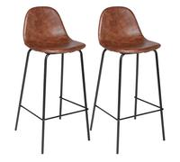 Well Home - Juego de 2 taburetes de Bar marrón Vladi