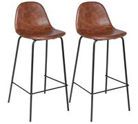 Well Home - Juego de 2 taburetes de Bar marrón Vladi