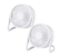 Well home juego de 2 ventiladores de mesa usb ø14,5x11,5cm en color blanco mate