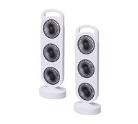 Well home juego de 2 ventiladores usb, 3w, 3 velocidades, batería 1200mah, blanco