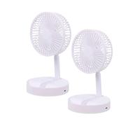 Well home juego de 2 ventiladores usb plegable, ø16,5cm, 3 velocidades, batería 1200mah, blanco