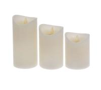 Well Home Juego de 3 Velas LED con superfice rústica y temporizador en color Marfil Wh15899