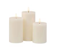 Well Home Juego de 3 Velas LED de Cera con Función de Temporizador y diseño rústico