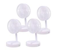 Well home juego de 4 ventiladores usb plegable, ø16,5cm, 3 velocidades, batería 1200mah, blanco