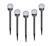 Well Home Juego de 5 luces solares en acero inoxidable Ø6cm