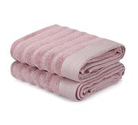 Well Home Juego de Toallas de Mano (2 Piezas) Rosa Palo y Gris