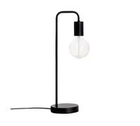 Well home - lámpara de mesa retro curvada ø13x45cm en negro con cable e interruptor - ideal para lectura