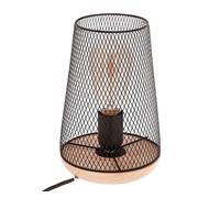 WELL HOME - Lámpara de metal de madera negra H.23cm