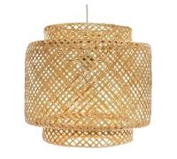 Well home - lámpara de techo colgante de bambú, diseño 38 x 40 cm, casquillo e27, cable 80 cm - ideal para salón y dormitorio 40 cm