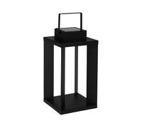 Well home linterna solar de metal en negro con 25 luces led blanco cálido 42x22x22cm 42 cm