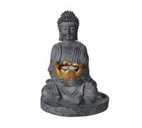 Well home - luz solar de buda en polystone acabado en oro oxidado ø17x25cm 17 cm