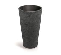 Well Home Maceta de Rotomoldeo Tubra Round Slim Ø60X100 Negro Granito