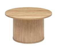 Well Home Mesa de Centro 'Colva' Redonda Ø70cm de diseño Natural y Elegante