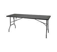 Well Home Mesa Plegable Negra con Mecanismo de Bloqueo Automático 180x70x74cm