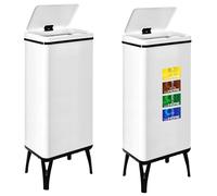 Well Home MOBILIARIO & DECORACIÓN 2 Cubos de Basura Inteligente de 60L c/u, Alto: 95,5 (x35,5x26), Blanco con Etiquetas magnéticas