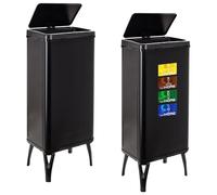 Wellhome Cubo de basura inteligente 60 L Negro con etiquetas magnéticas