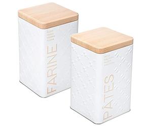 WELL HOME MOBILIARIO & DECORACIÓN 2X Botes DE Almacenamiento : Bote para HARINA + Bote para Pasta