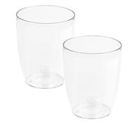 WELL HOME MOBILIARIO & DECORACIÓN 2X Macetero orquídea de plastico Coubi Orchid en Color Blanco Transparente 13,2 (Largo) x 13,2 (Ancho) x 16 (Altura) cm