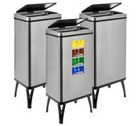 Wellhome Cubo de basura inteligente 50 L Alto 83,5 cm (35,5x26) Gris con etiquetas magnéticas