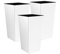 WELL HOME MOBILIARIO & DECORACIÓN 3X Maceta Alta Urbi 2 litros, de plastico, 12,6 x 12,6 x 20 cm en Color Blanco, PK4621