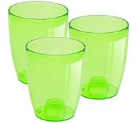 WELL HOME MOBILIARIO & DECORACIÓN 3X Macetero orquídea de plastico Coubi Orchid en Color Verde Transparente 13,2 (Largo) x 13,2 (Ancho) x 16 (Altura) cm