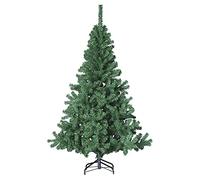 WELL HOME MOBILIARIO & DECORACIÓN Abeto Verde 180 cm + Pack de 18 Piezas Rojas Decorativas de Navidad + 6 guirnaldas de Cobre de 20 LED para Interiores