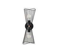 WELL HOME MOBILIARIO & DECORACIÓN Aplique de pared, metal, negro, 16x16x48, casquillo 2 x e 27 max 40 w