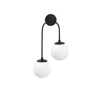 WELL HOME MOBILIARIO & DECORACIÓN Aplique de pared pantalla blanca, metal, negro, 30x24x55, casquillo 2 x e14 max 15 w