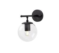 WELL HOME MOBILIARIO & DECORACIÓN Aplique de pared pantalla transparente, metal, negro, 15x24x24, casquillo e14 max 40 w