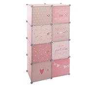 WELL HOME MOBILIARIO & DECORACIÓN Armario taquillas de almacenamiento para niños, en colores rosas| Ancho 65 x fondo 31,5 x Altura 125 cm