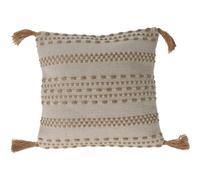 WELL HOME MOBILIARIO & DECORACIÓN Cojín de Yute y Algodón Natural con Relleno Tessel de 400gr - Tamaño 45x45cm