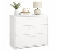 WELL HOME MOBILIARIO & DECORACIÓN Cómoda, Cajonera Dormitorio Eria White con 3 cajones en Color Blanco 71 x 40 x 83 cm