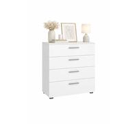 WELL HOME MOBILIARIO & DECORACIÓN Cómoda, Cajonera Dormitorio Segre White con 4 Cajones,Color Blanco, 70 x 41 x 82 cm