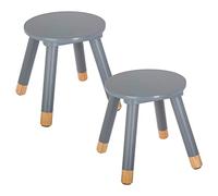 WELL HOME MOBILIARIO & DECORACIÓN Conjunto de 2 taburetes Infantiles suavidad en Color Gris Well Home, Estándar