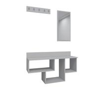 WELL HOME MOBILIARIO & DECORACIÓN Conjunto de RECIBIDOR, conglomerado recubierta melamina, de Pared con Espejo, en Color Blanco
