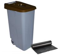 Well home contenedor abierto 110l marrón h.88cm+10 bolsas de basura 120l