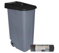 Well home contenedor abierto 85l negro h.76cm+10 bolsas de basura 100l