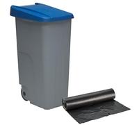 Well home contenedor cerrado 110l azul h.88cm+10 bolsas de basura 120l