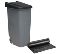 Well home contenedor cerrado 110l negro h.88cm+10 bolsas de basura 120l