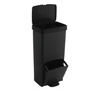 WELL HOME MOBILIARIO & DECORACIÓN Cubo de basura 70L, VERTICAL, 2 compartimentos, papelera residuos, 76 cm, Antracita