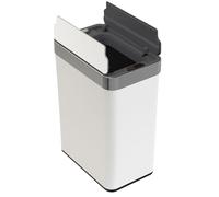 WELL HOME MOBILIARIO & DECORACIÓN Cubo de Basura de 70L color Blanco en Acero inoxidable con Apertura de Alas y Sensor automático 77cm de altura