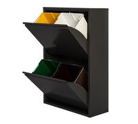 Cubo de Basura Metálico Wellhome Gris Brillo 4 Compartimentos