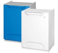 WELL HOME MOBILIARIO & DECORACIÓN ECO-LOGICO Pack de 2 papeleras de reciclaje en polipropileno color azul y blanco, con depósito en el interior, 47x34x29 cms. c/u