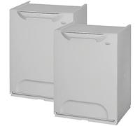 WELL HOME MOBILIARIO & DECORACIÓN ECO-LOGICO Pack de 2 papeleras de reciclaje en polipropileno color gris, con depósito en el interior, 47x34x29 cms. c/u