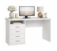 WELL HOME MOBILIARIO & DECORACIÓN Escritorio Segre White Mesa de Estudio con 4 Cajones en Color Blanco 111 x 49 x76 cm