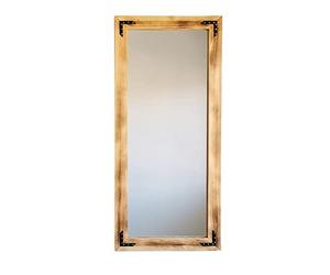 WELL HOME MOBILIARIO & DECORACIÓN Espejo,100% Pine Solid Wood, Color Nogal