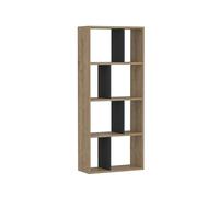 WELL HOME MOBILIARIO & DECORACIÓN Estantería Decorativa librería para SALÓN o RECIBIDOR, conglomerado recubierta melamina, en Color Roble Zafiro-Antracita 140x60x25