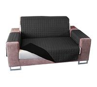 WELL HOME MOBILIARIO & DECORACIÓN Funda de sofá Versatile Antimanchas Reversible 2 Plazas Gris Oscuro y Negro