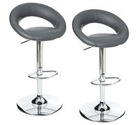 WELL HOME MOBILIARIO & DECORACIÓN Juego DE 2 TABURETES DE Bar Sasha Color Negro|L. 47 x P. 52,5 x H. 80 cm