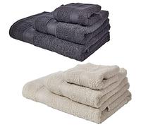 WELL HOME MOBILIARIO & DECORACIÓN Juego DE 6 Toallas DE BAÑO: Beige y Gris: Toallas, PK5286